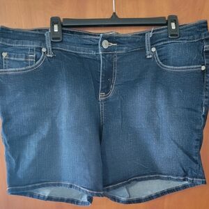 torrid Dark Blue Denim Mid-Rise Jean Shorts